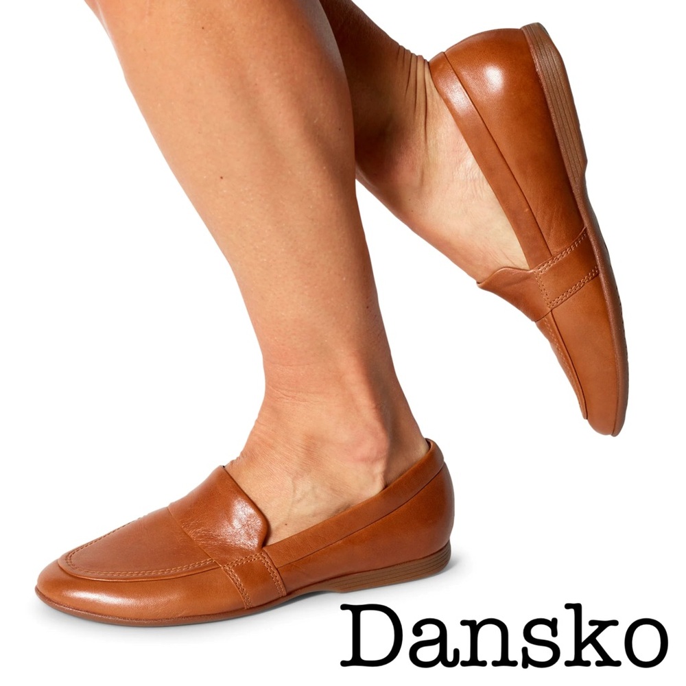 Dansko Brown Leather Slip On Loafers Size 42